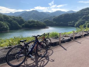 松川湖とレンタサイクル